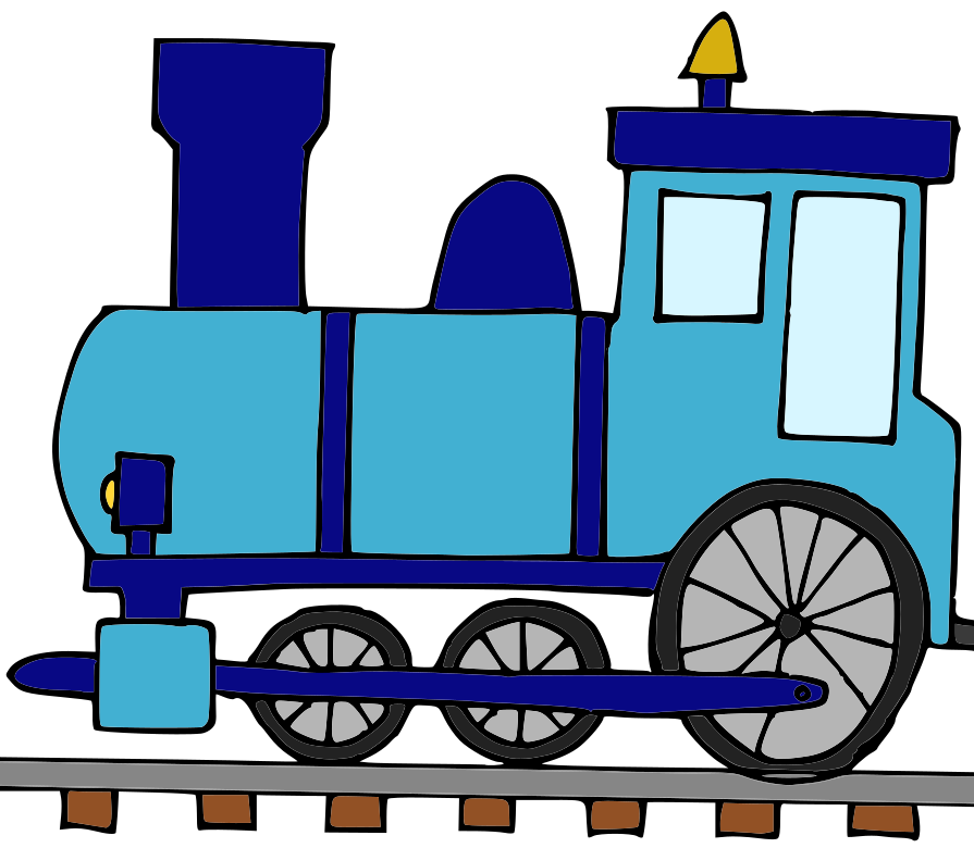 Autorská ilustrace parní vlak mašinka lokomotiva Hravé stroje_1